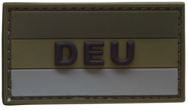 3D Rubber Patch Deutschlandflagge "DEU" Oliv Small
