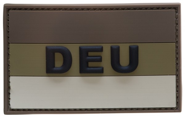 3D Rubber Patch Deutschlandflagge "DEU" Desert Large