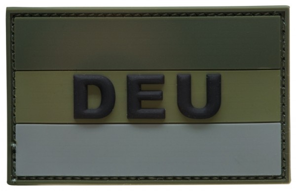 3D Rubber Patch Deutschlandflagge "DEU" Oliv Large