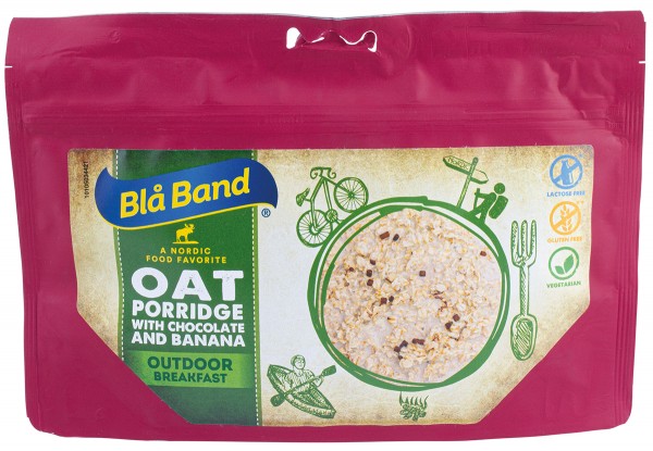 Blå Band Outdoor Breakfast - porridge with chocolate and banana