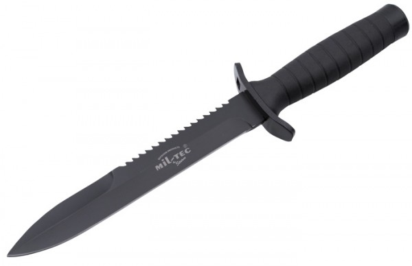 Combat Knife with Saw and Scabbard Black