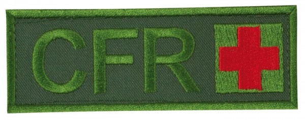 Lettering CFR with cross olive / red on Velcro