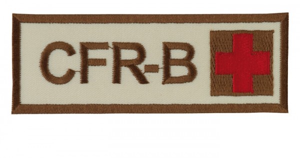 Napis CFR-B z krzyżem Piaskowy/brązowy/czerwony rzep