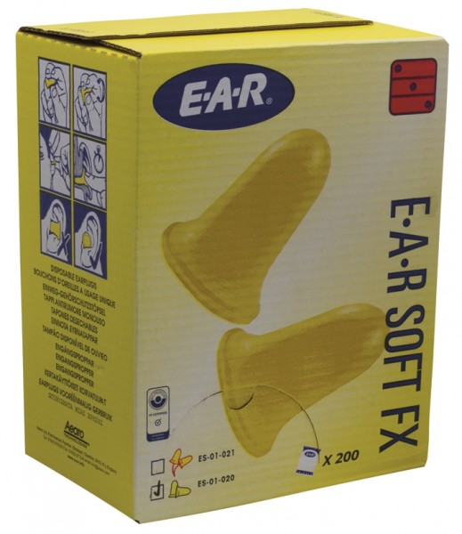 tapones de protección auditiva 3M E-A-RSoft FX Paquete de 200
