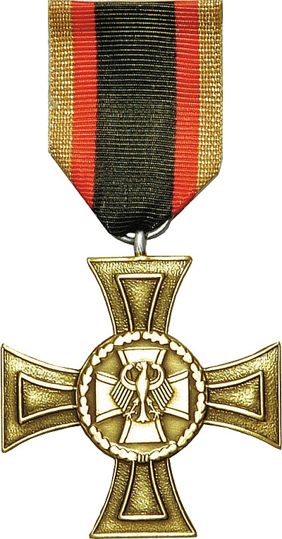 Orden Bundeswehr Ehrenkreuz gold mit Etui und Aufschrift  und 25mm Bandspange 