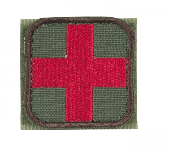 Medic Kreuz Oliv/Rot mit Klett 6er Pack