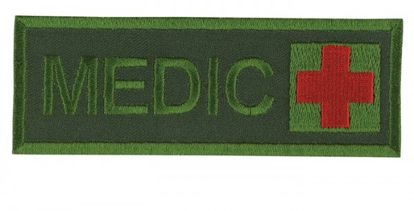 Inscription Medic avec croix Olive/Rouge sur velcro