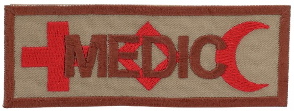 Symboles Medic International sable/rouge sur velcro