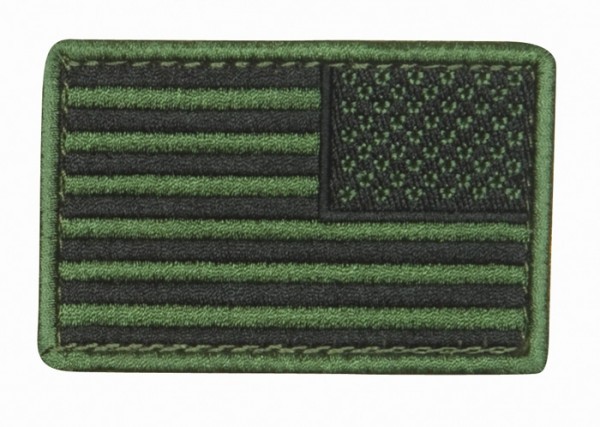 US Flag Olive/Black Textile/Velcro - Reverse