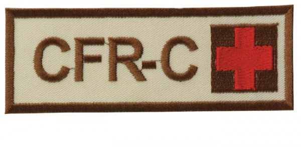 Napis CFR-C z krzyżem Piaskowy/brązowy/czerwony rzep