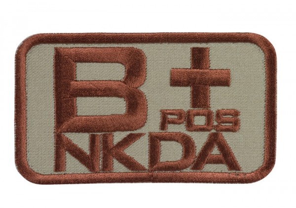 Blutgruppenkennzeichnung Sand/Braun NKDA B pos +