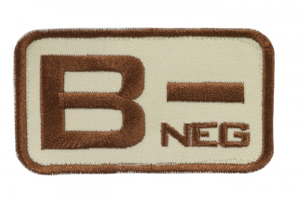 Blutgruppenkennzeichnung Sand/Braun B neg -