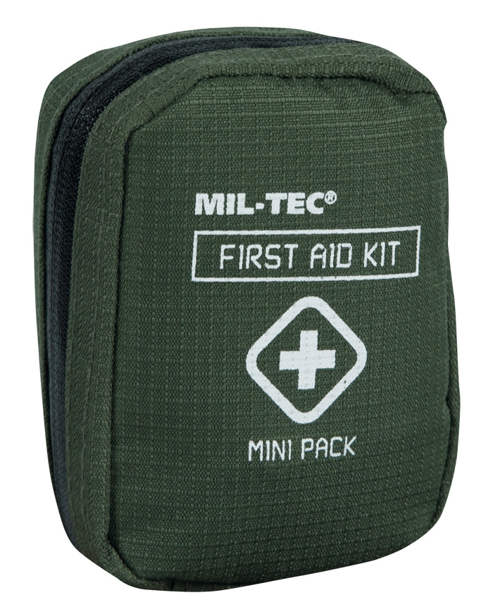 Mil-Tec Small First Aid Kit w/ Zip Pouch for Holiday Travel Bike Sport Home Oliv 