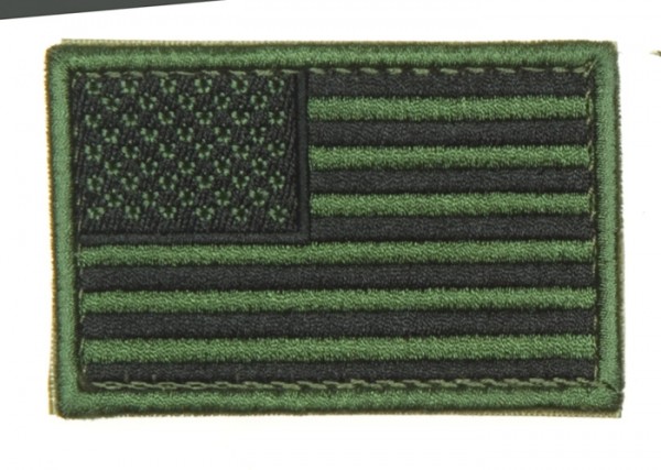 US Flagge Oliv/Schwarz Textil/Klett