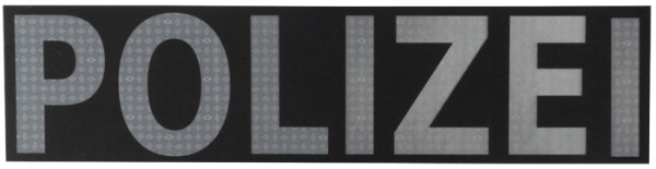 Schriftzug Polizei Schwarz Reflektierend 28 x 7 cm