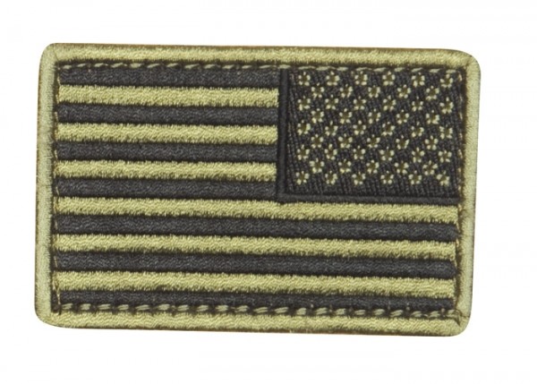 US Flag Tan/Black Textile/Velcro - Reverse