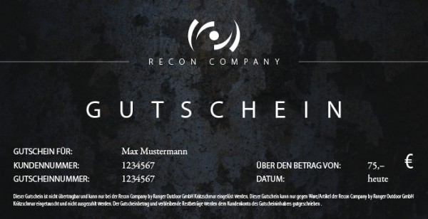 RECON Gutschein - Wert 75,00 Euro