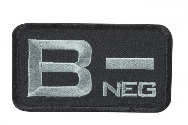 Blood group identification black/grey B neg -