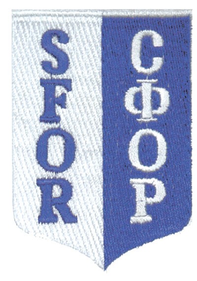 Odznaka tekstylna SFOR niebiesko-biała