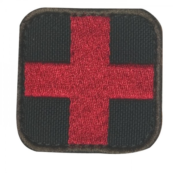 Medic Kreuz Schwarz/Rot mit Klett 6er Pack
