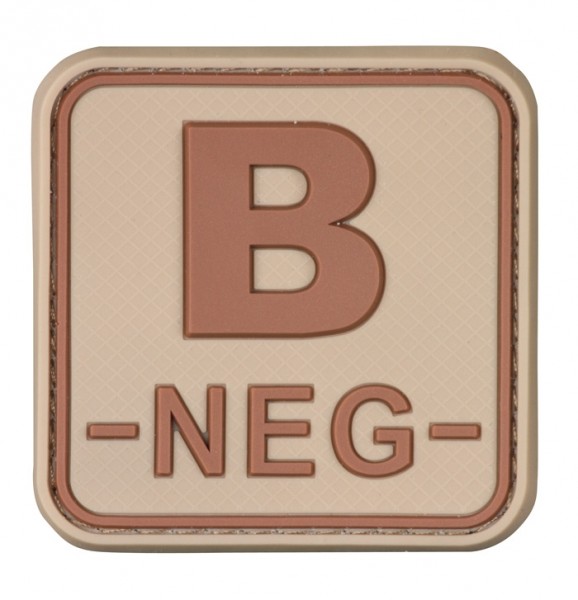 patch de groupe sanguin 3D 50x50 Kaki/Brun B neg -