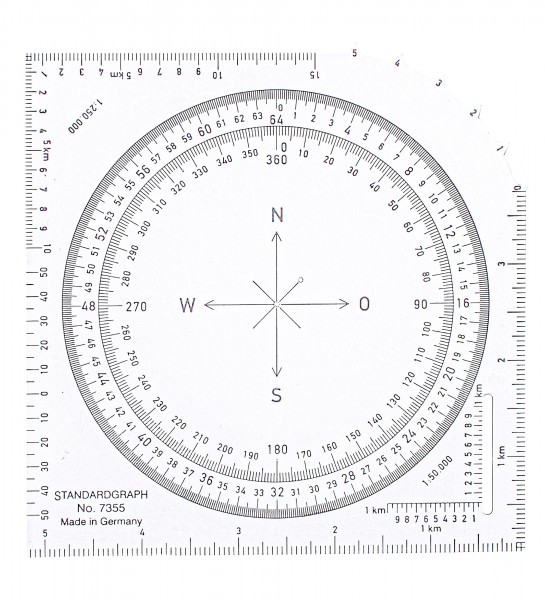 Standard graph map protractor