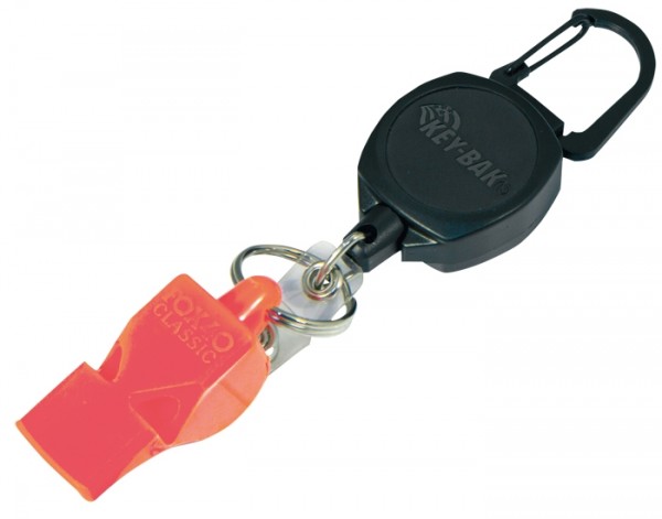 KEY-BAK ID Badge & Key Holder Signal Whistle and Carabiner