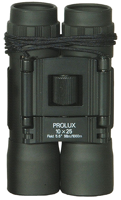 Prismáticos plegable 10x25 negro Ruby lente bolsa nuevo! 