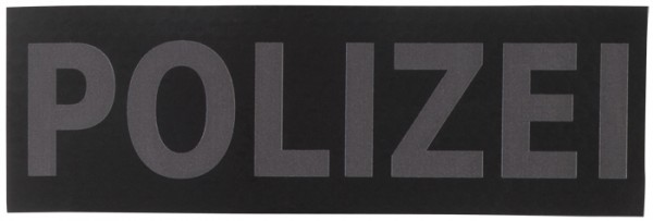 Schriftzug Polizei Schwarz/Grau Infrarot 15 x 5 cm