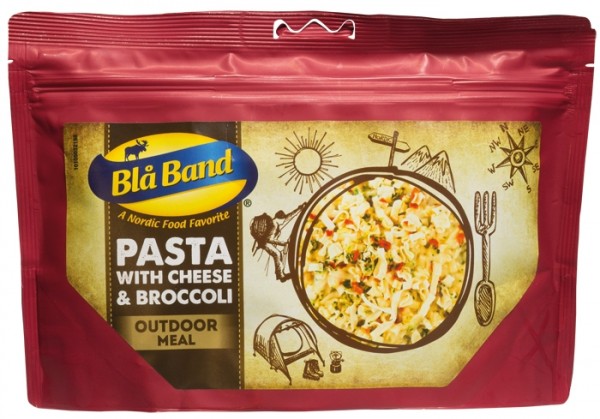 Comida al aire libre de Blå Band - Pasta con queso y brócoli