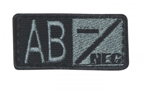 Naszywka grupy krwi Grey/Black AB neg - 229AB-007