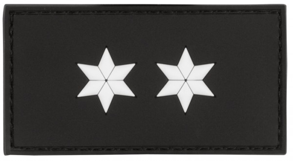 3D Dienstgradabzeichen Polizeioberkommissar (2 Sterne, weiss)