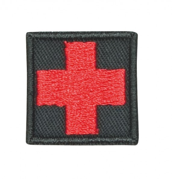 Medic Kreuz Schwarz/Rot Klein mit Klett