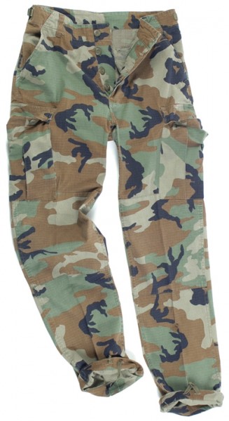 US Field Trousers BDU Woodland Washed