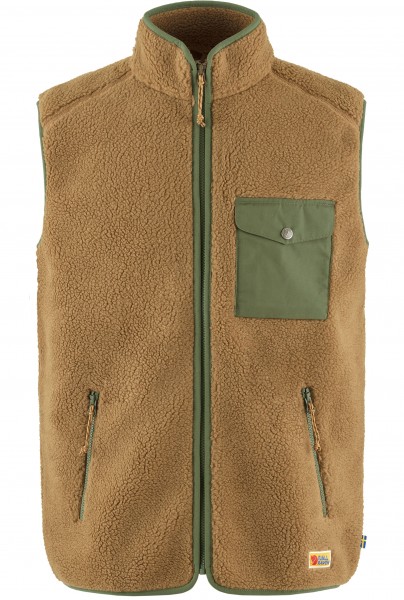 Fjällräven Vardag Pile Fleece Vest Outdoor fleece vest Buckwheat Brown-Laurel Green